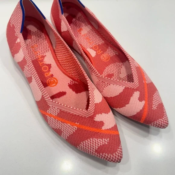 Rothy's Pink and Orange Geometric Flats - Picture 2 of 4